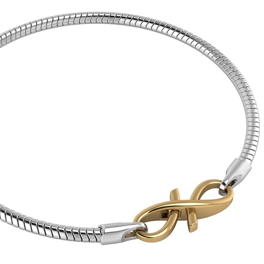 Sterling Silver Bracelet Gold Plated Lock 7 1/4 in